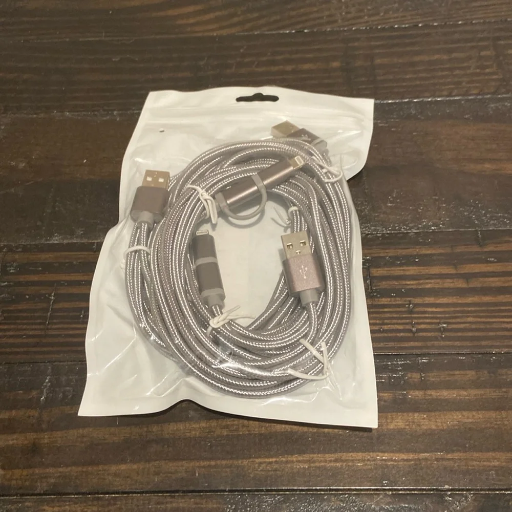 Lighting/Micro USB dual charging cable(3 pack)